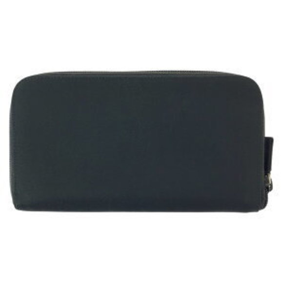 PRADA Tessuto Saffiano Triangle Black Nylon Leather Long Wallet - Picture 2 of 9